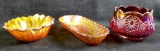 Lot of 3 Carnival Glass pieces