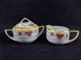 Vintage Noritake Sugar Bowl and Cream Pitcher Set of 2