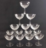 Set of 6 White Water Glasses with Gold Trim and Clear Stem, 3.5D x 5.75H  - Fred Meyer