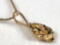 Vintage 14K Gold Nugget Pendant and 18