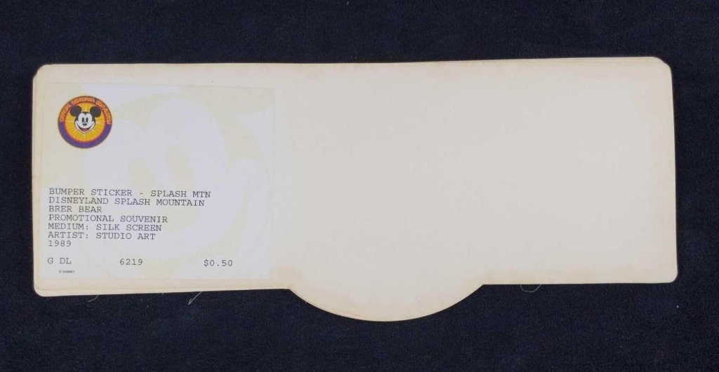 Vintage Splash Mountain Disney Bumper Sticker Opening Disneyland 1989 New
