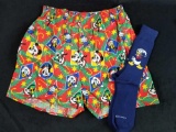 Disney Christmas Boxer Shorts Mickey Goofy Pluto Classic Donald Duck Socks NEVER BEEN WORN
