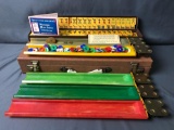 Antique Lowe Mah Jong 153 Butterscotch Catalin Tiles Mahjong Set w/ 5 Racks & Case