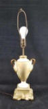 Vintage Green and White Ceramic Table Lamp