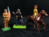 Antique Mixed lot Of Hand Painted Lead & Cast Iron Civil & WWII 2