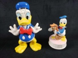 Lot of 2 Porcelain Disney Donald Duck Figurines