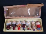 Vintage Snow White Seven Dwarfs Toy Dolls Figures Bikin Express Walt Disney Grumpy Doc Dopey Sleepy