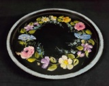 Hand Painted Metal Platter Tray By EW