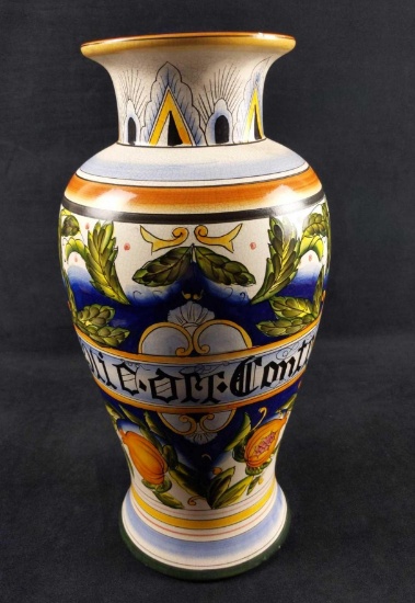 Large Greek Style Crackle Ceramic Vase