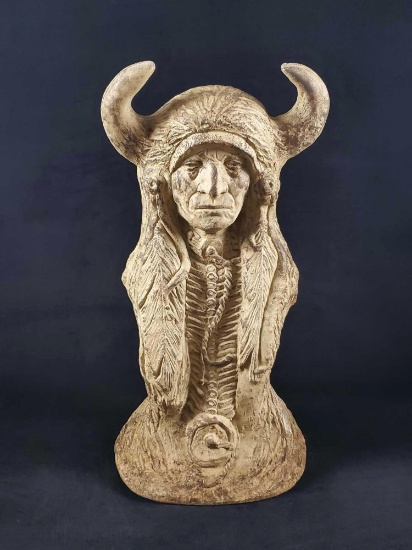 Native Indian Medicine Man Head Bust Statue