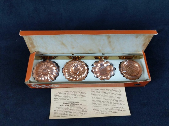 5 Piece Solid Copper Mold Set With Brass Rack A