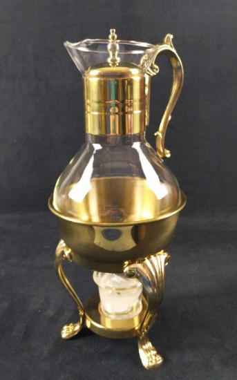 FB Rogers Silver Company Brass 9 Cup Warm Carafe