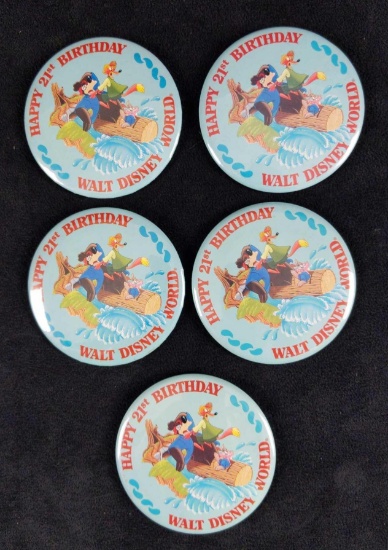 Five Disney Splash Mountain Birthday Buttons