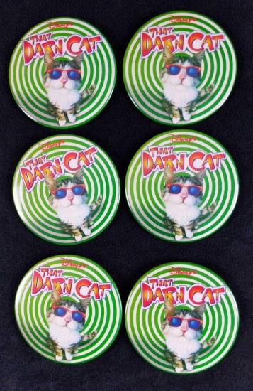 Six Walt Disney That Darn Cat 1997 Promo Buttons