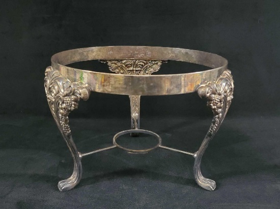 Vintage Silverplated Ornate Warming Stand