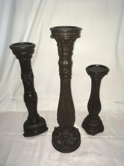 Fitz and Floyd Neoclassical Pillar Candlesticks Lot