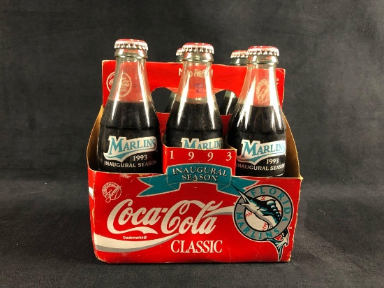 Vintage Coca Cola 1993 Marlins Inaugural Season 6 Pack 1996 Atlanta Olympic Games C