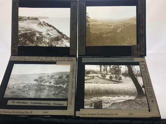 Antique Lot Of 4 Magic Lantern Projector Glass Slides German Countryside Scenery #4