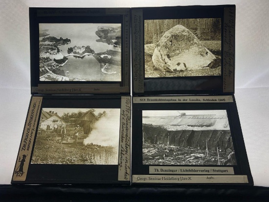 Antique Lot Of 4 Magic Lantern Projector Glass Slides German Countryside Scenery #5