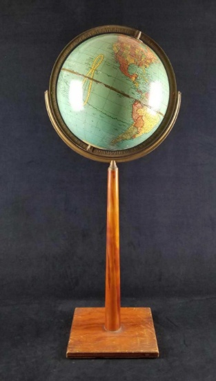Vintage 12" Crams Universal Terrestrial Floor Globe with Dual Axis