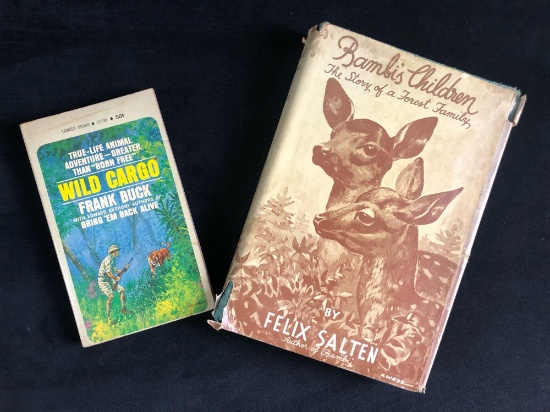 Vintage Books Bambi's Salten Wild Cargo Buck Lot Of 2