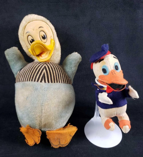 Lot of 2 Walt Disney Productions Vintage Donald Duck Stuffed Toys