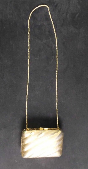 Vintage Gilt Hard Metal Evening Bag Gold
