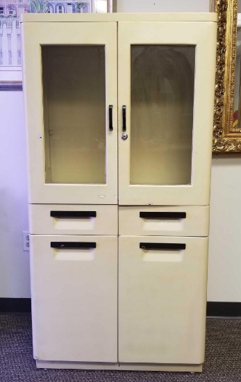 Vintage Industrial Steel Cabinet By Steelux Shampaine Company