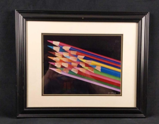 Framed Signed Joe Rotruck Colored Pencils Print