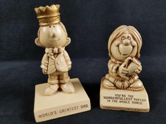 Lot of Vintage Paula Sillisculpt Figurine WORLD'S GREATEST DAD Statue Trophy W. 130 Made in the USA