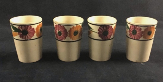Lot of 4 Vintage Floral Porcelain Cups from Japan