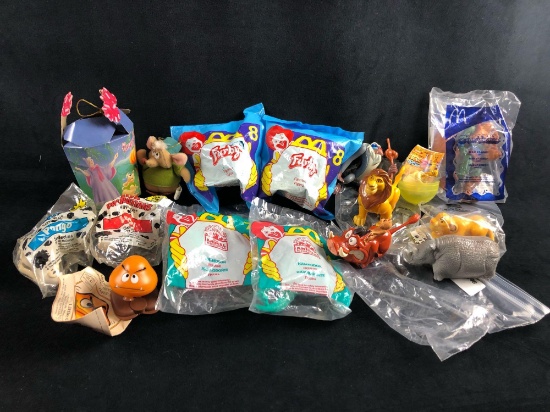 Lot Of 15 Mixed Walt Disney McDonald Burger King Gashapon Collection Happy Meal Kid Toys Characters