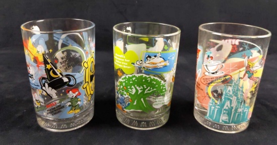 3 McDonalds DIsney World 100 Years Of Magic Glasses