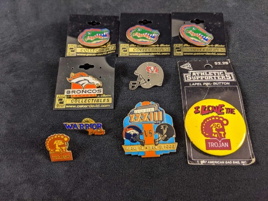 Lot Of Eight Go Team Sports Pins