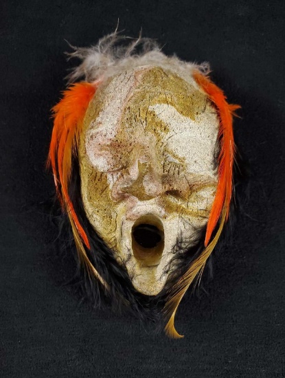 Hand Made Clay Troll Freaky Mask Wall Sculpture