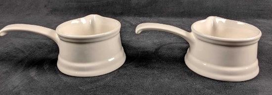 Set Of Two Ceramic Gravy Pans