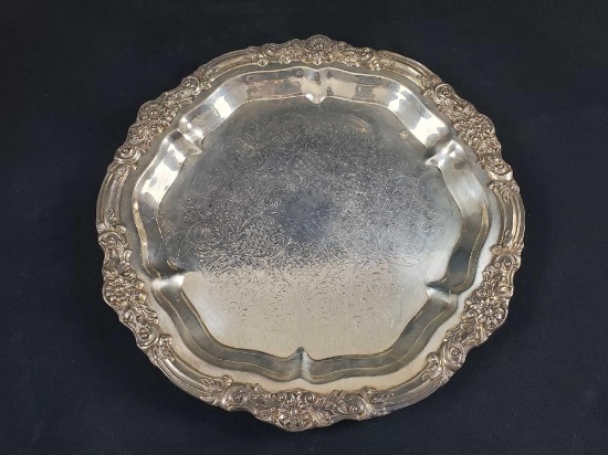 Vint Round Silverplate FB Rogers Serving Platter