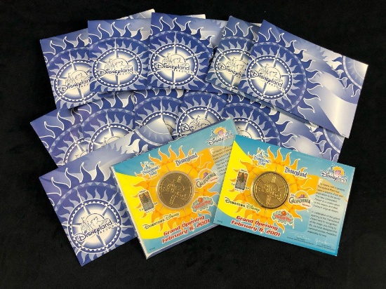 Lot of 13 California Adventures Disneyland Opening Cast Member Medallion Coin