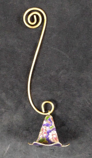 Vintage Brass Enamel Tulip Shaped Candle Snuffer
