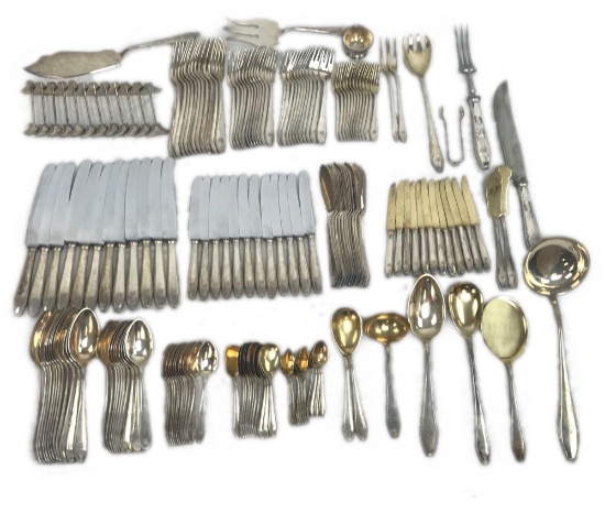 184 Pieces of Vintage 800 Silver Flatware