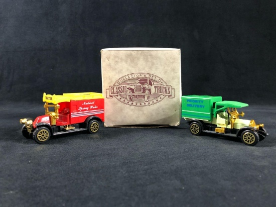 Collection Set Of Classic Trucks 1912 Model T Tanker Natural Spring Water Wagon 1910