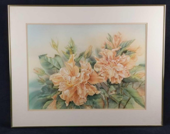 Framed Limited Editon Signed Floral Print Anna Chen