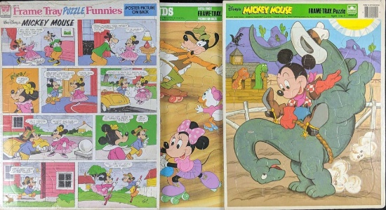 Large Disney Golden Frame Tray Puzzles Mickey Mouse