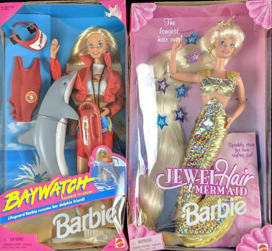 Two Barbie Dolls Baywatch Dolphin Mermaid Special