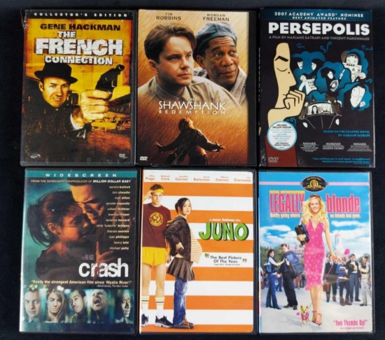 Six DVDs Classics Comedies Juno Crash Shawshank