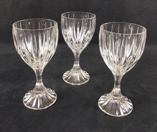 Three Crystal Park Lane Water Goblets By Mikasa