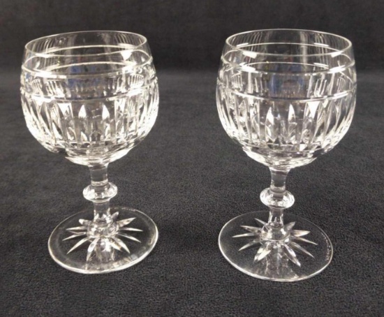 Two Vintage Swedish Water Wine Goblets By Kosta