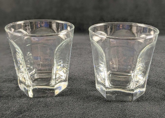 Two Vintage Single Rocks Drinking Glasses