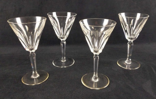 Four Waterford Crystal Water Goblets Sheila Cut D