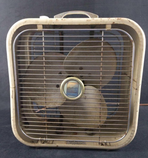 Vintage Penneys Brand Metal Box Three Speed Fan